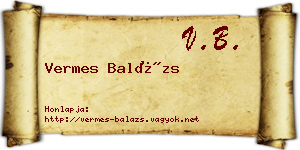 Vermes Balázs névjegykártya